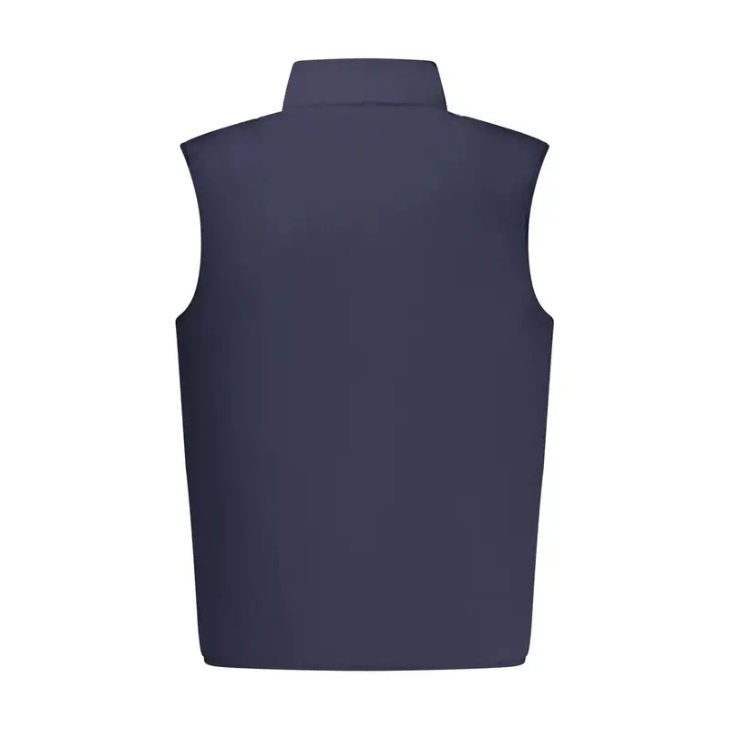 Smanicato Uomo Pile Zip Tasche Esterne Applicazione Logo Blu miniatura 2