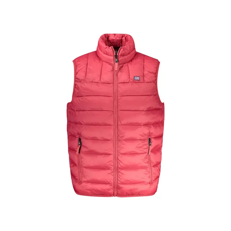 Smanicato Uomo Rosso con Tasche e Zip