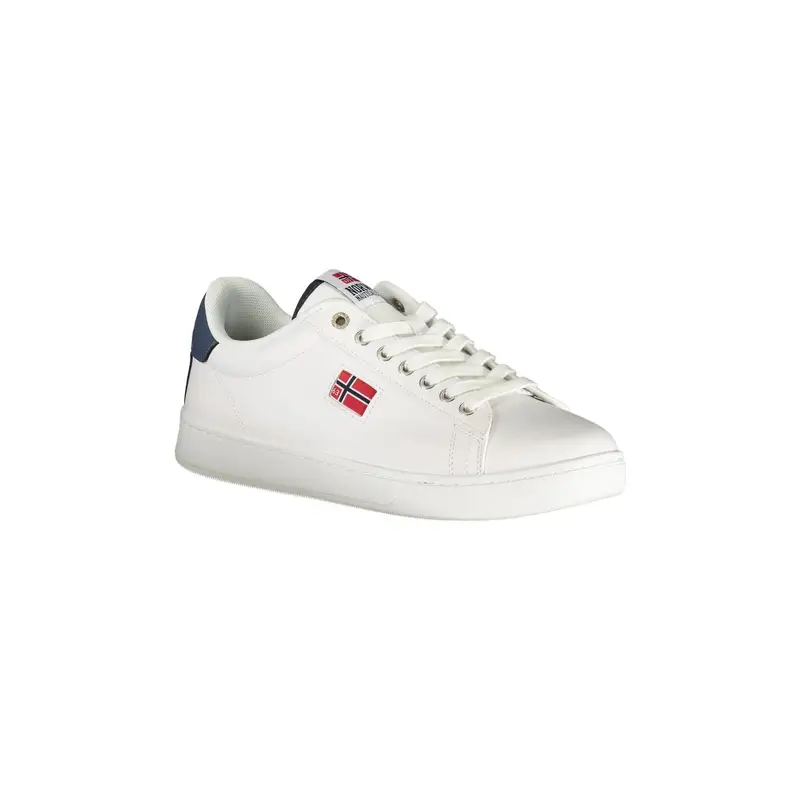 Sneakers Uomo Bianche Lacci Dettagli Contrasto Logo Bianco miniatura 2