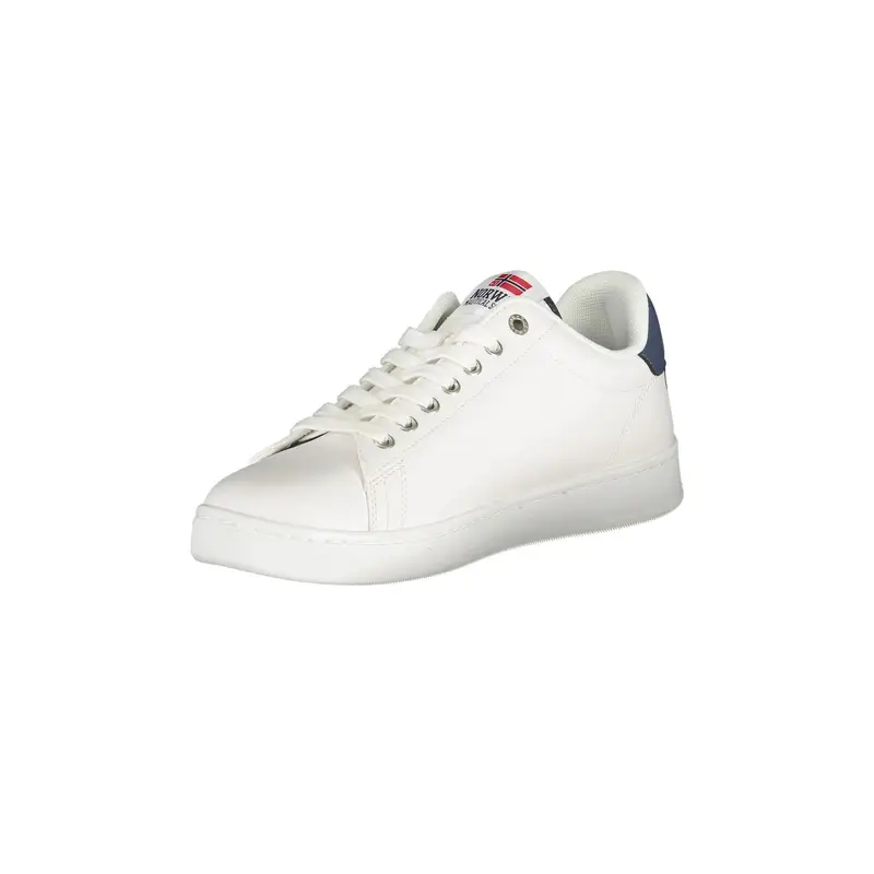 Sneakers Uomo Bianche Lacci Dettagli Contrasto Logo Bianco miniatura 3