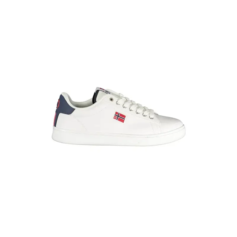 Sneakers Uomo Bianche Lacci Dettagli Contrasto Logo Bianco