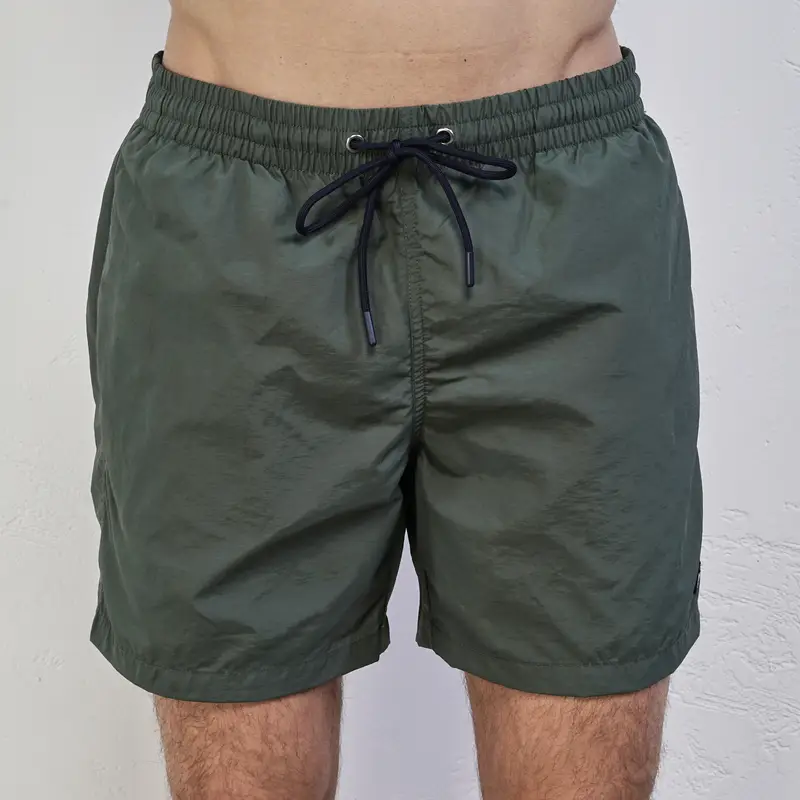 Costume mare verde da uomo in tinta unita