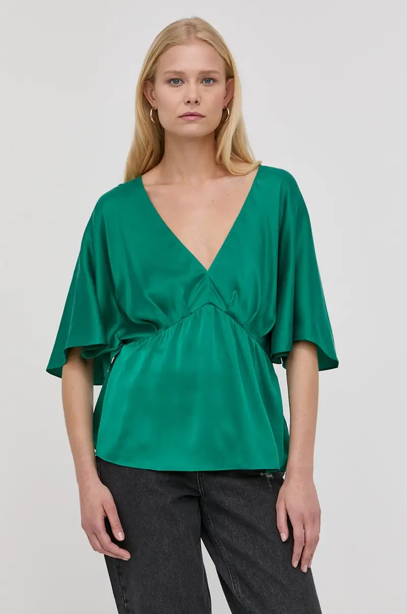 maglia con aggiunta di seta donna Verde
