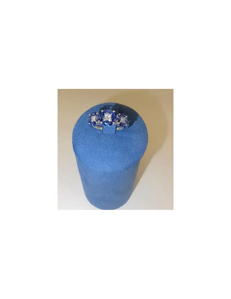 Anello in oro 18kt con diamanti e zaffiri 1205251