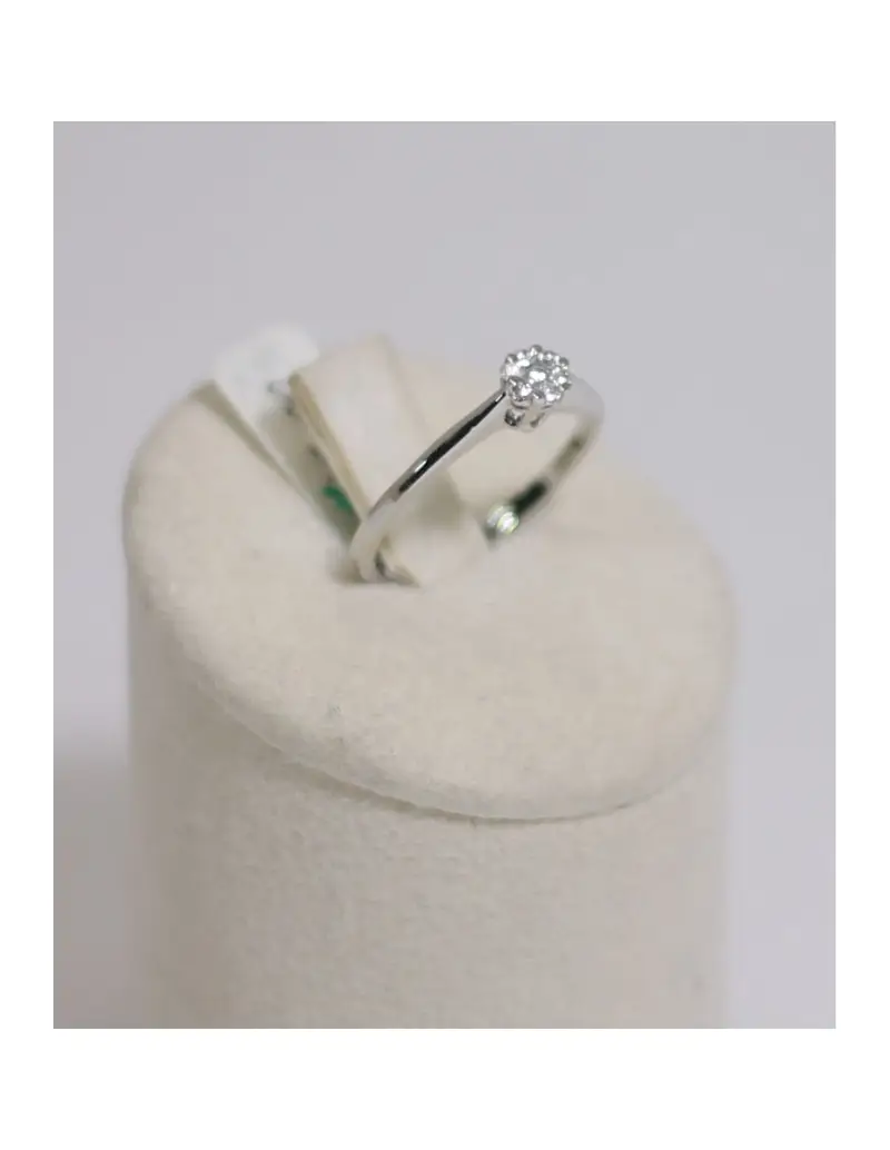 Anello in oro bianco 18Kt fantasia con diamanti naturali 1032217