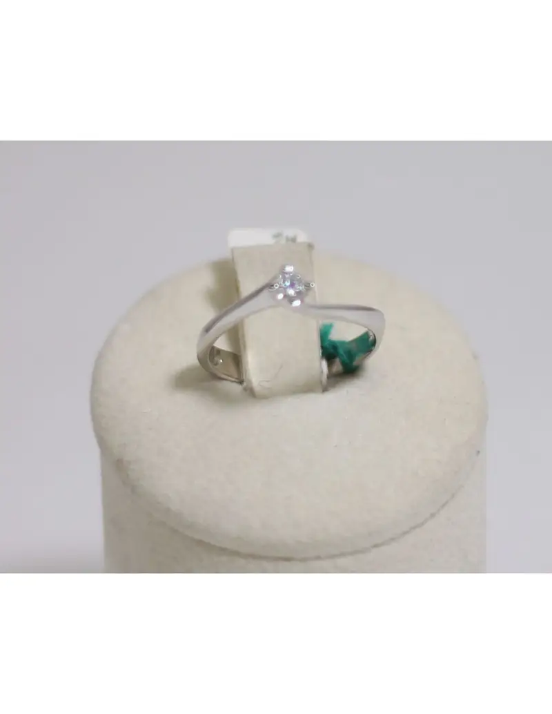 Anello in oro bianco 18Kt solitario con diamanti naturali 208147