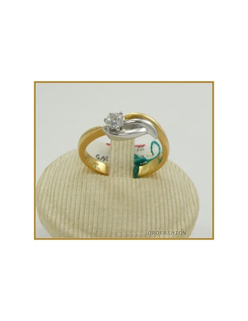 Anello oro bianco 18kt con diamante solitario - 22101521