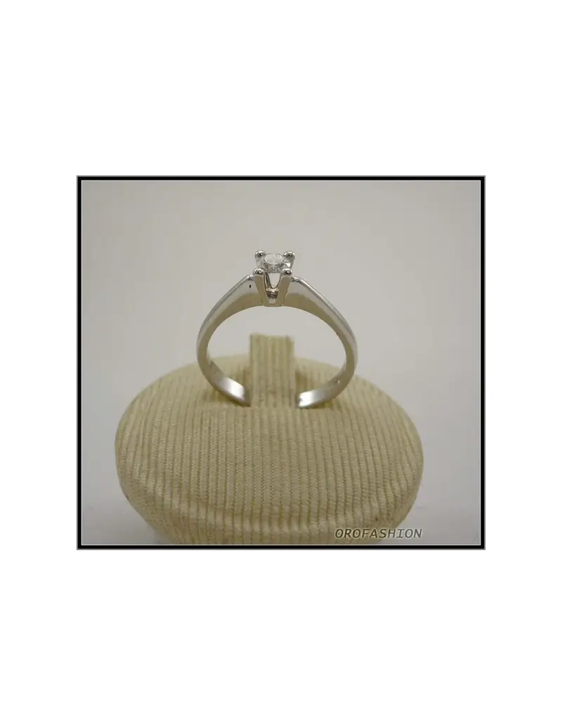 Anello oro bianco 18kt con diamante solitario - 22111413