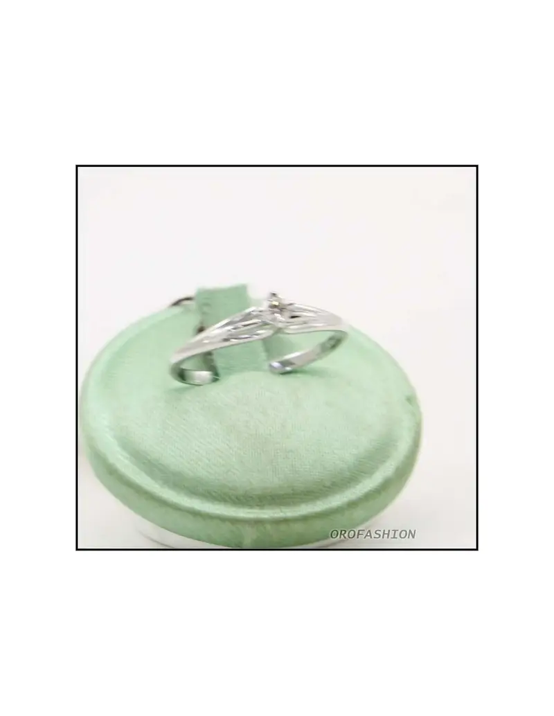 Anello oro bianco 18kt con diamante solitario - 30091424