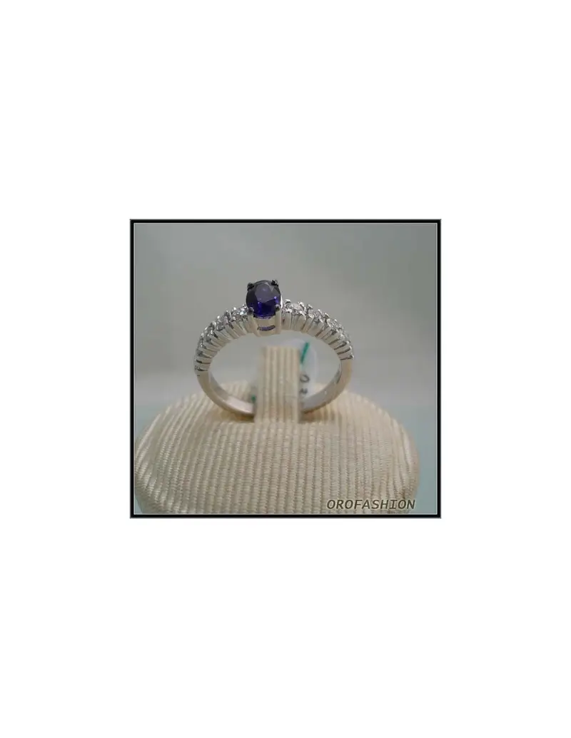 Anello oro bianco diamanti zaffiro - 2807112