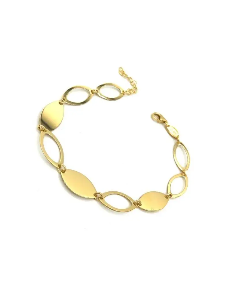 Bracciale flessibile in argento 925 placcato oro giallo B238G