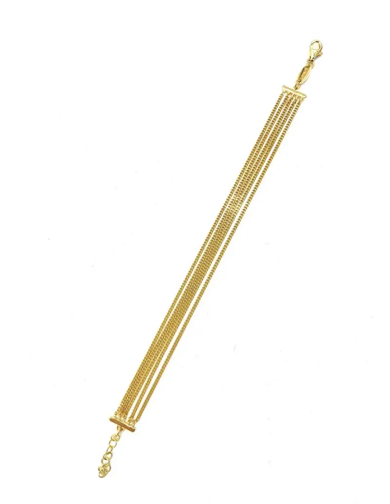 Bracciale flessibile multifilo in argento 925 placcato oro giallo B248G