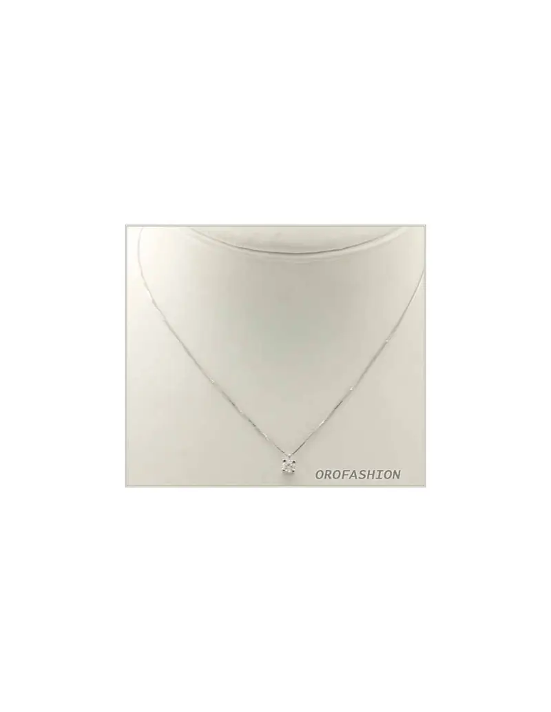 Girocollo in oro bianco 18Kt diamante solitario - 1312163