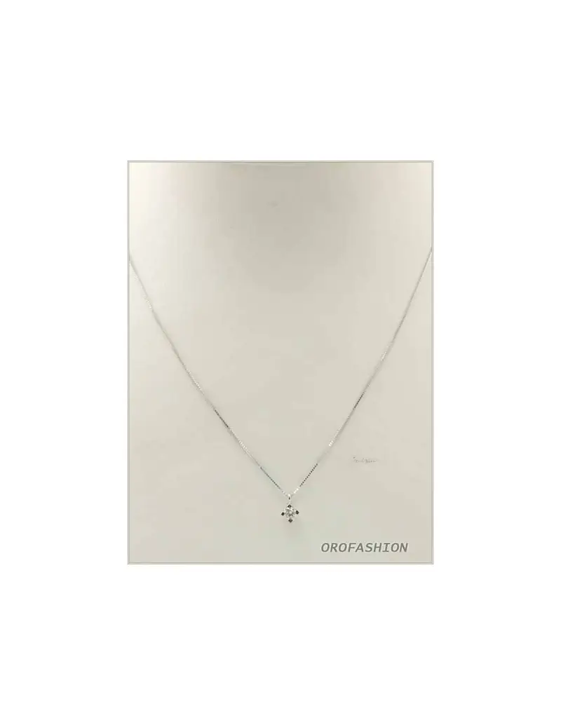 Girocollo in oro bianco 18Kt diamante solitario - 1312165