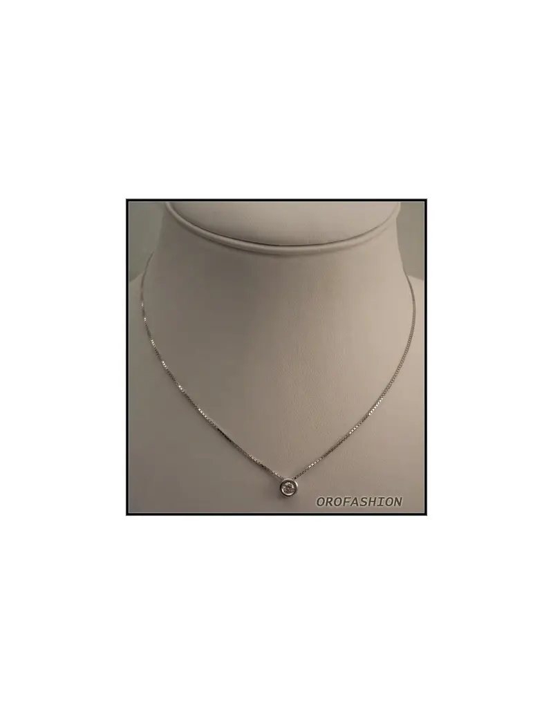 Girocollo in oro bianco diamante solitario Valore 480