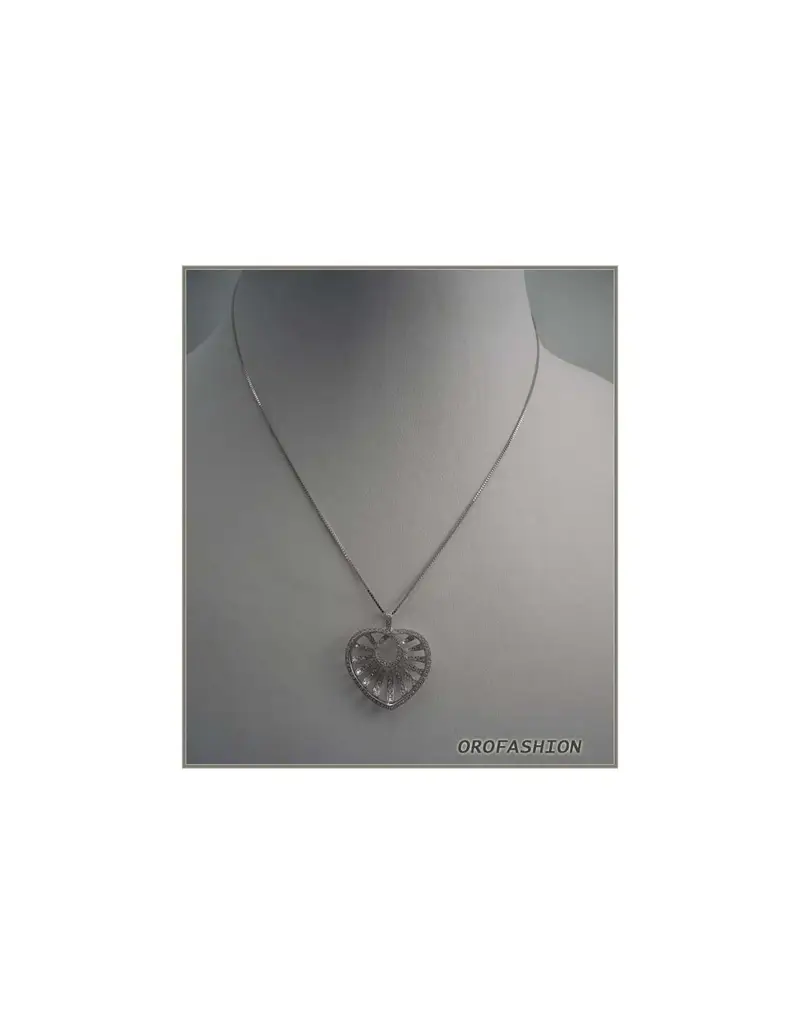 Girocollo in oro bianco fantasia diamanti Valore 920