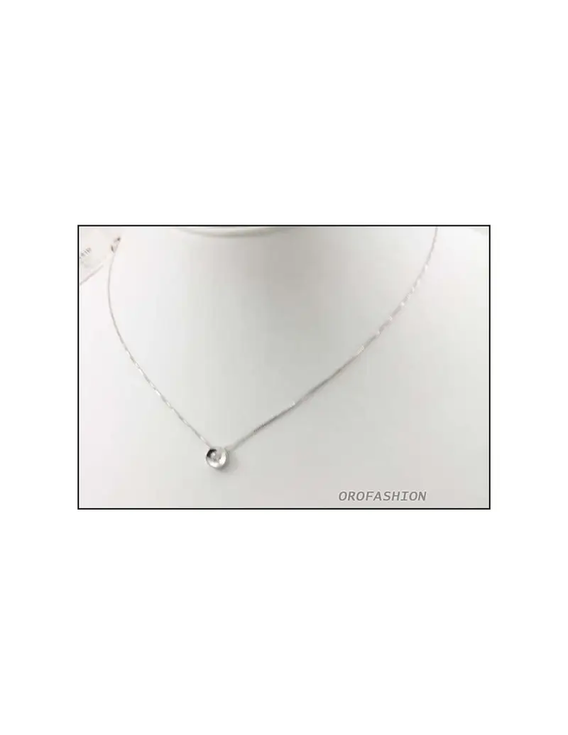 Girocollo oro bianco 18Kt con diamante solitario ct 0.015 - 3009143