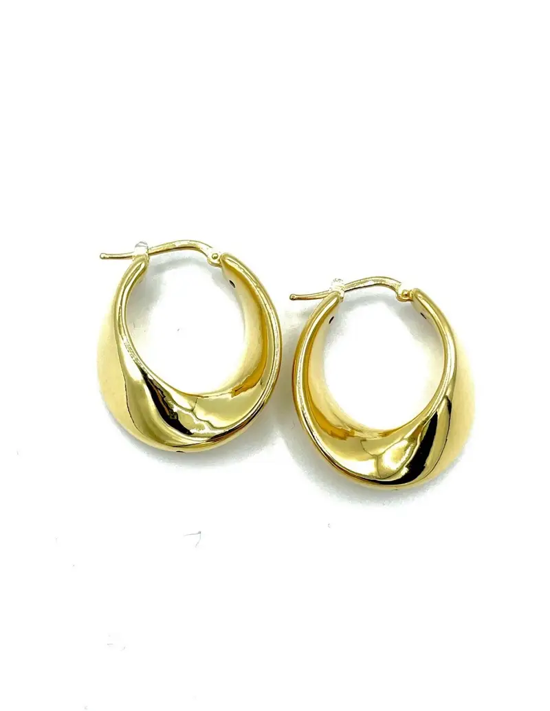 Orecchini a cerchio torchon in argento 925 placcato oro giallo OEAG68-AU