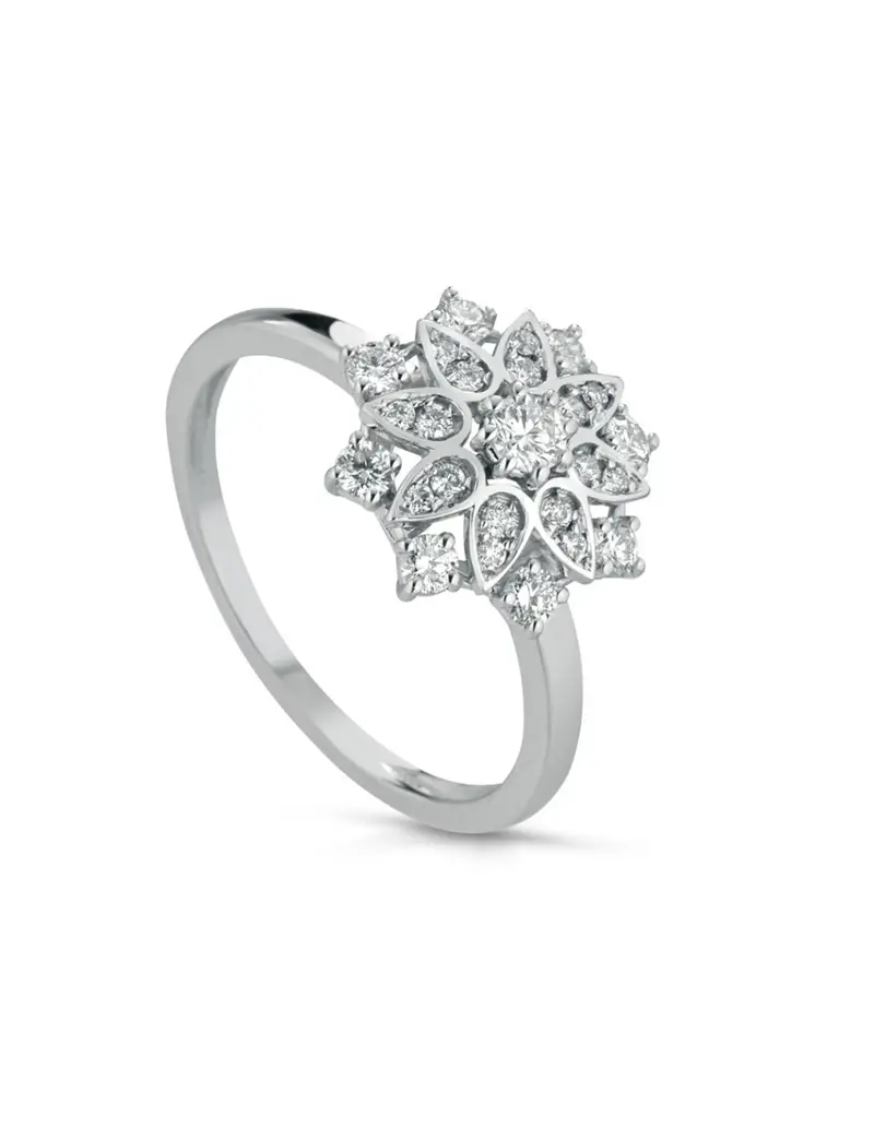 Anello in oro bianco 18Kt con diamanti naturali F-ANALYA/1