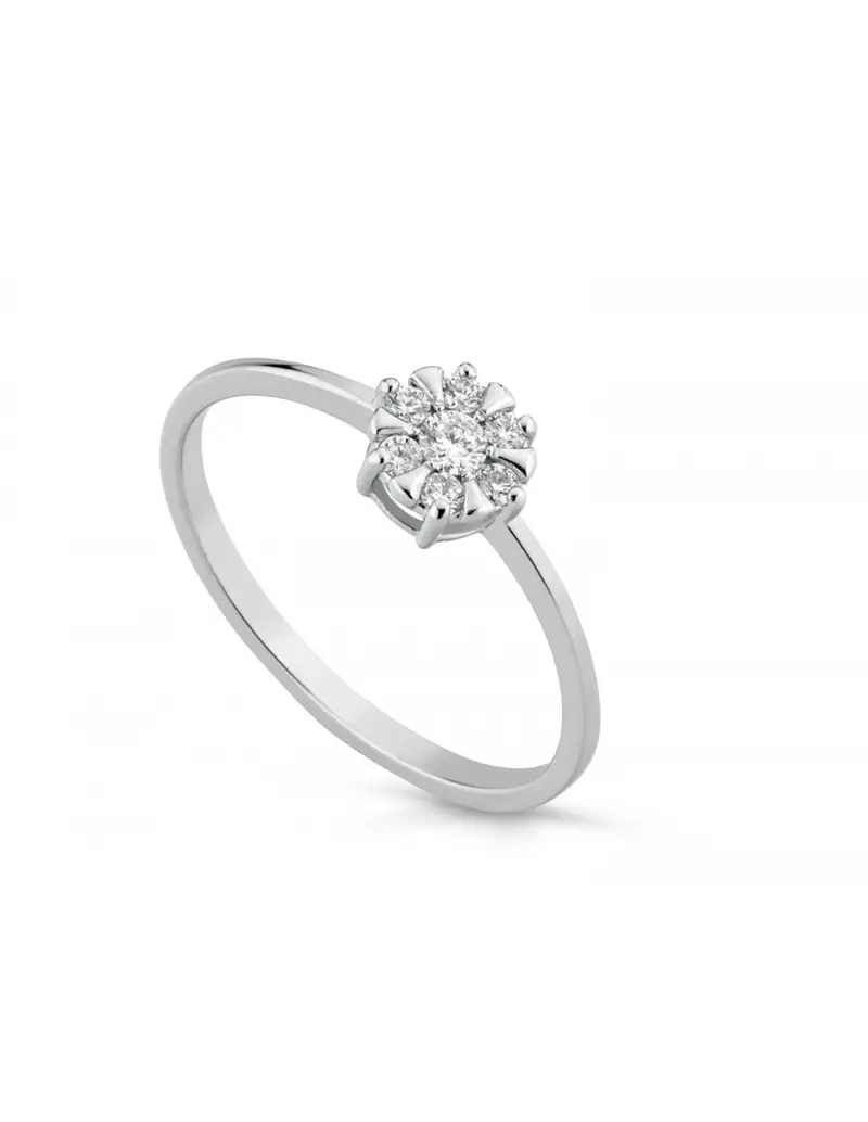 Anello in oro bianco 18Kt con diamanti naturali F-ANPOLARIS/4