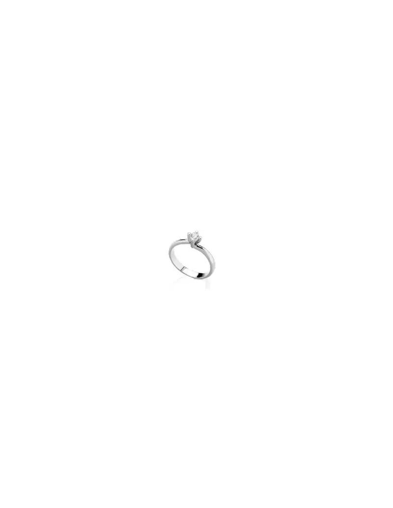 Anello solitario in oro bianco 18Kt con diamanti B-ANS167003
