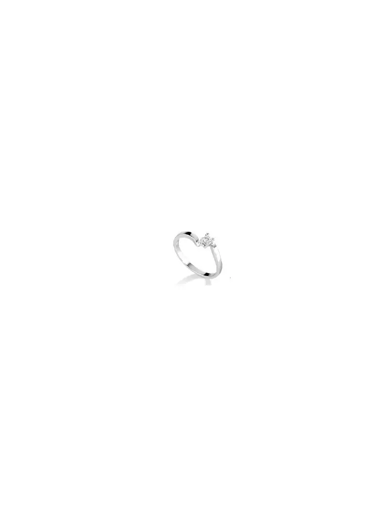 Anello solitario in oro bianco 18Kt con diamanti naturali C-ANS190012