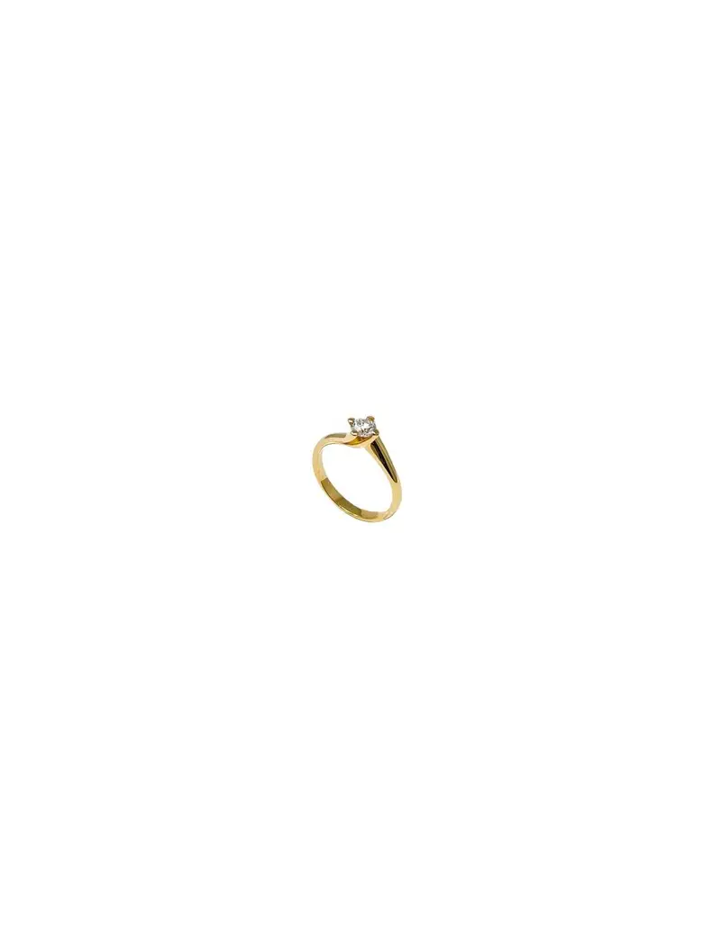 Anello solitario in oro giallo 18Kt con diamanti naturali F-ANS147L010-OG