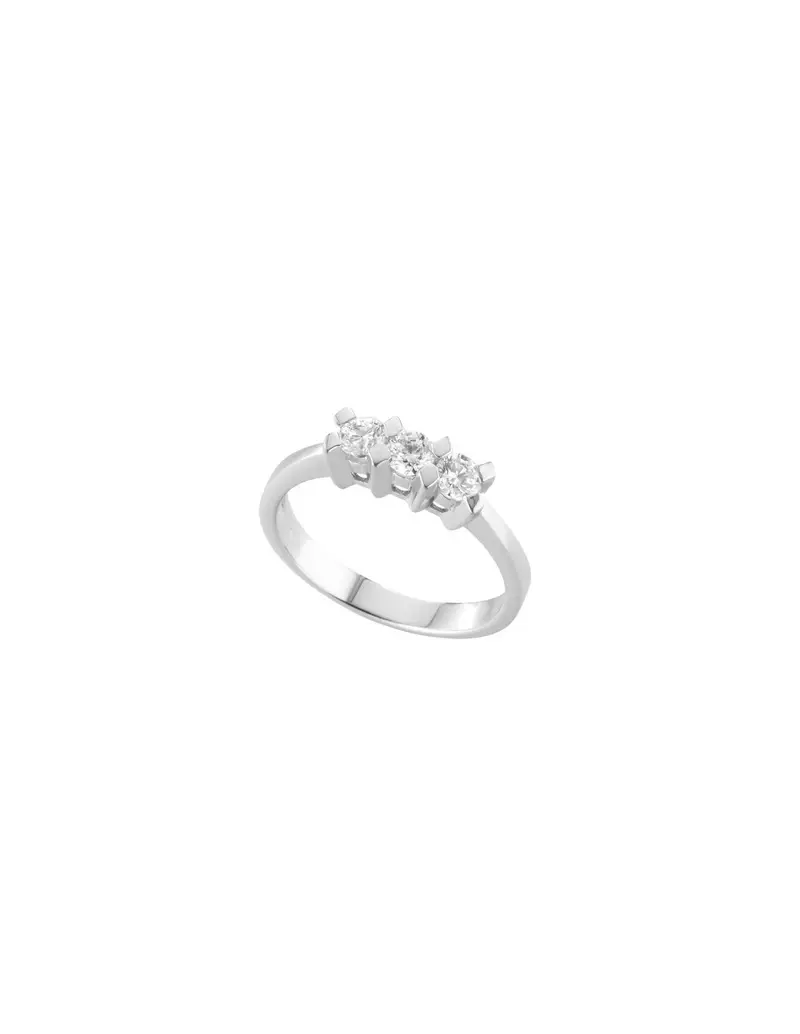 Anello trilogy in oro bianco 18Kt con diamanti naturali C-ANT46030