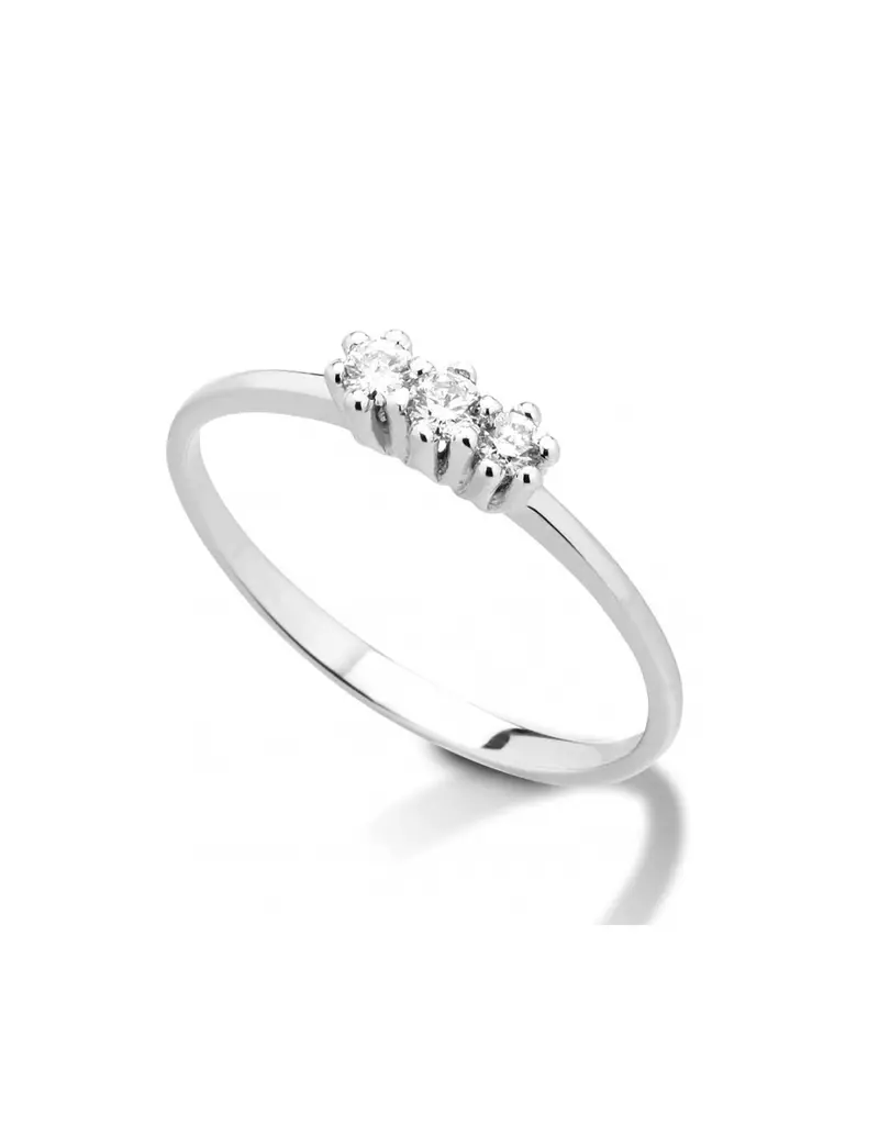 Anello trilogy in oro bianco 18Kt con diamanti naturali C-ANT62012