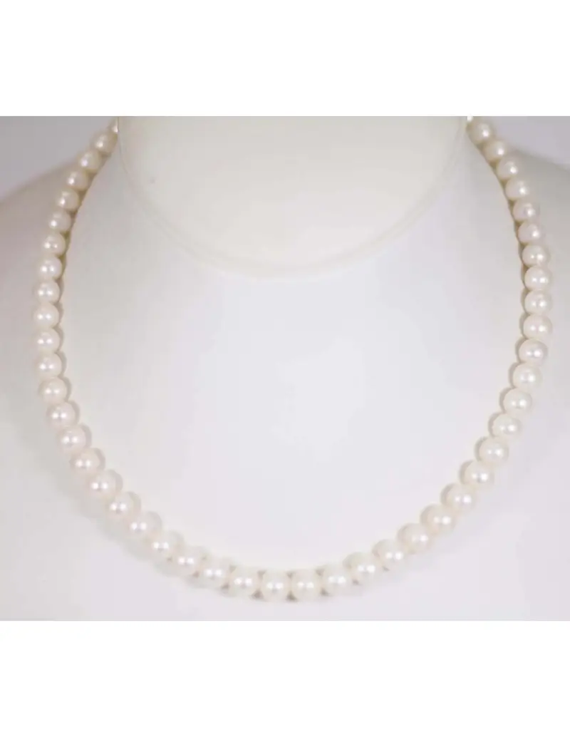 Collana in oro bianco 18Kt con perle naturali B-105B/2