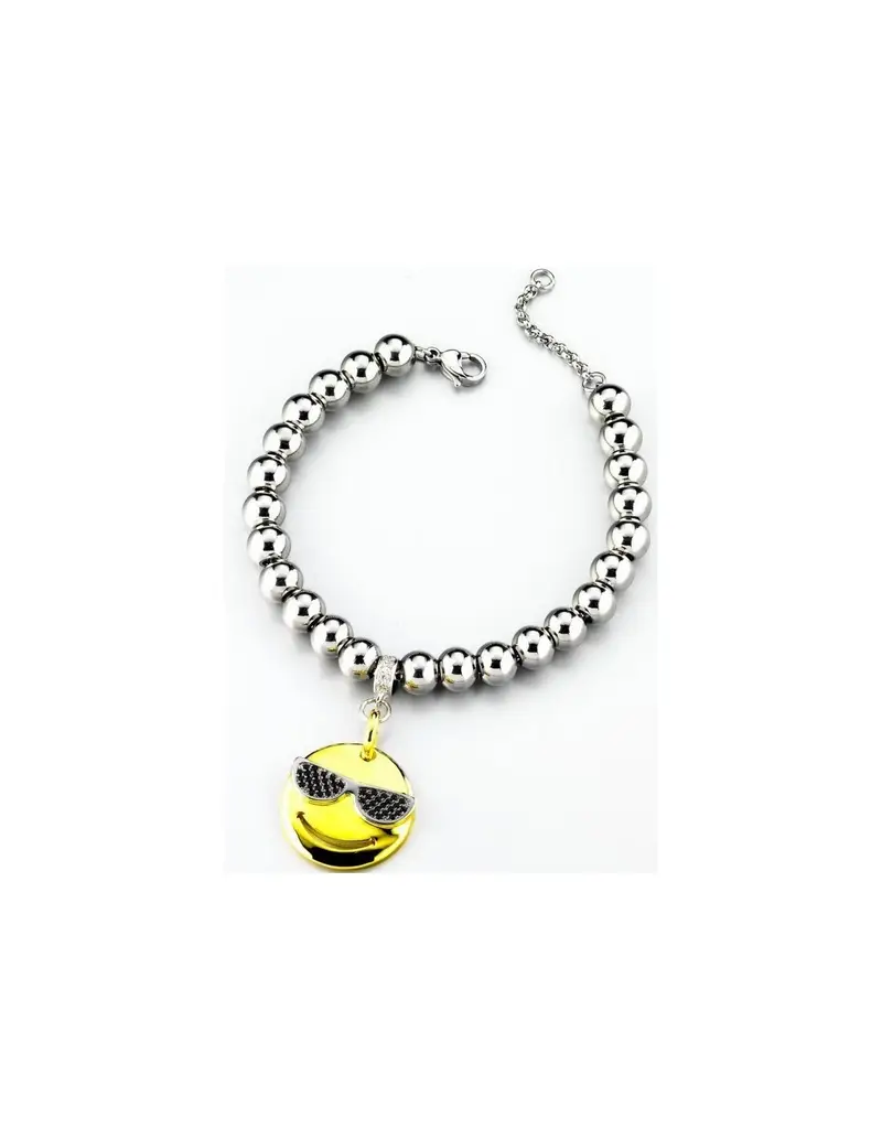 SALDI Bracciale acciaio DIMMIjewels Emoticons - Smile Sei troppo figo DM-SMTF