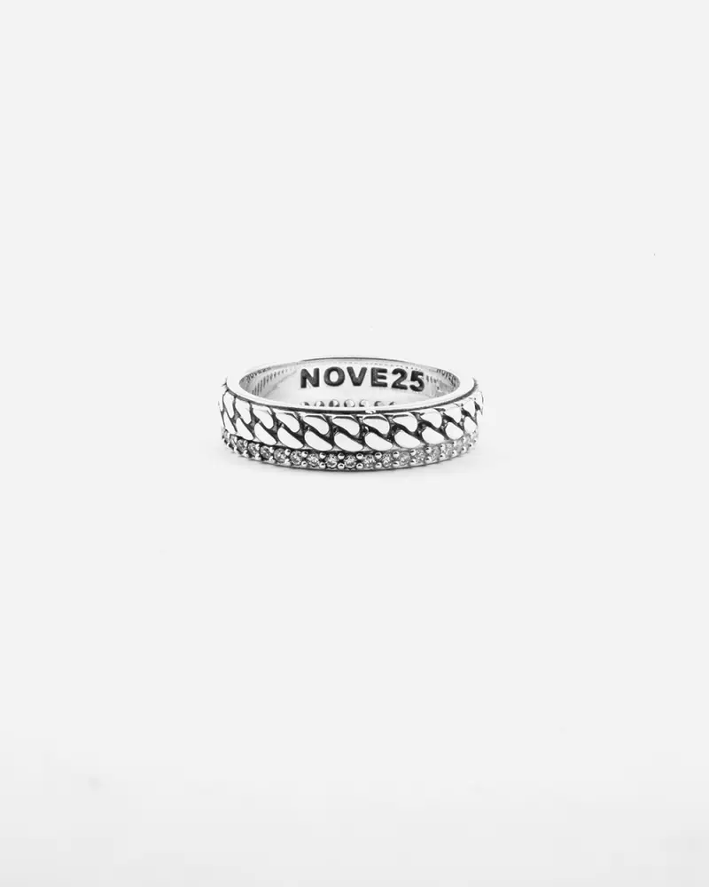 Anello Fede Grumetta Opposite In Argento Brunito Lucido