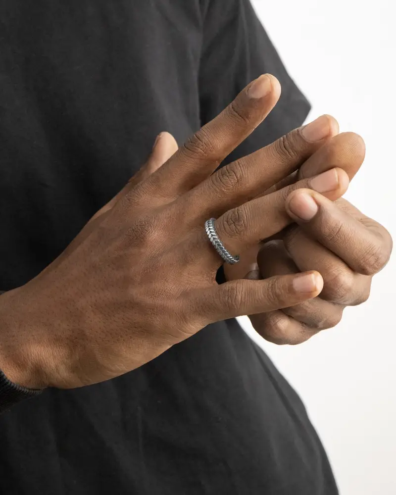 Anello Fedona Grumetta In Argento Brunito Lucido miniatura 2