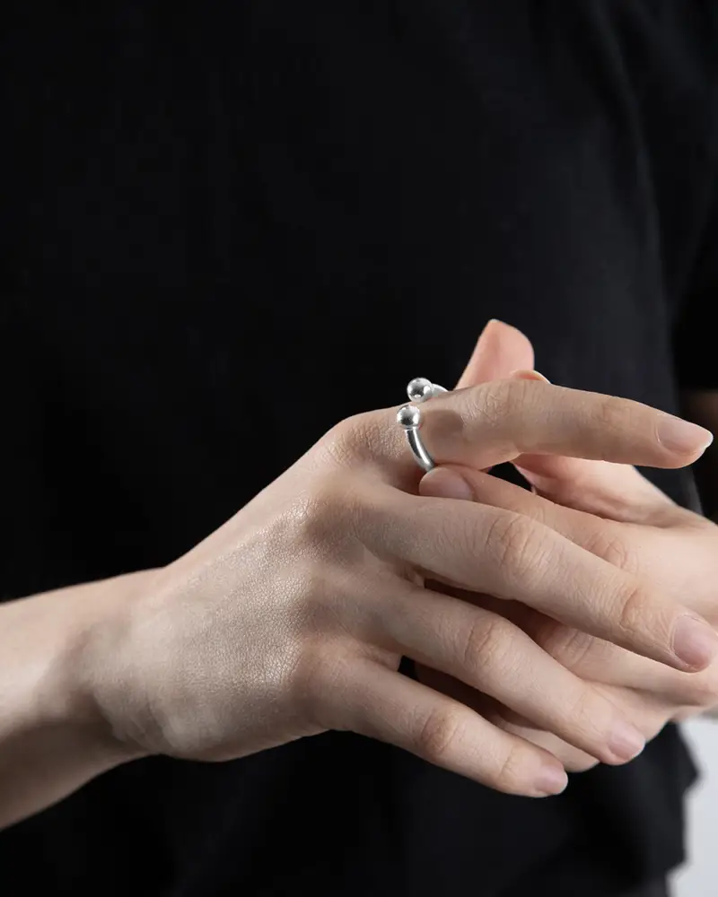 Anello Piercing Bold In Argento Lucido miniatura 2