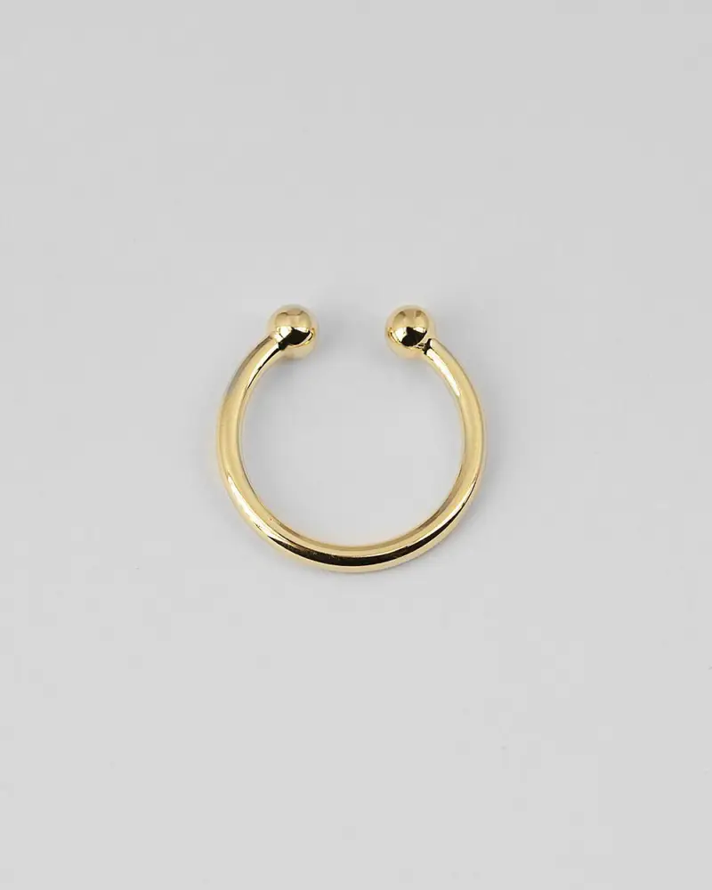 Anello Piercing Sfere Grande Placcato Oro Lucido miniatura 2