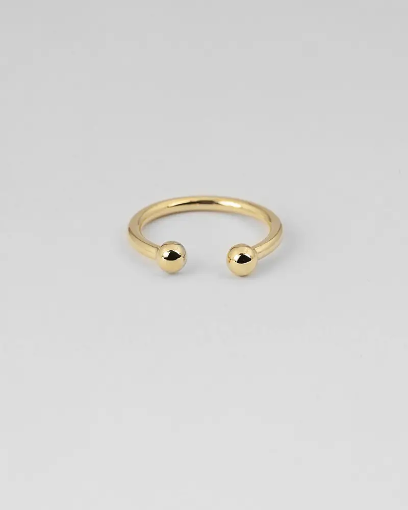 Anello Piercing Sfere Grande Placcato Oro Lucido