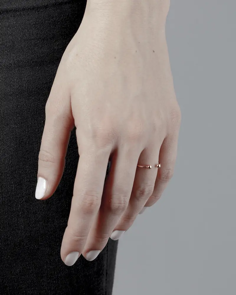 Anello Piercing Sfere Placcato Oro Lucido miniatura 2