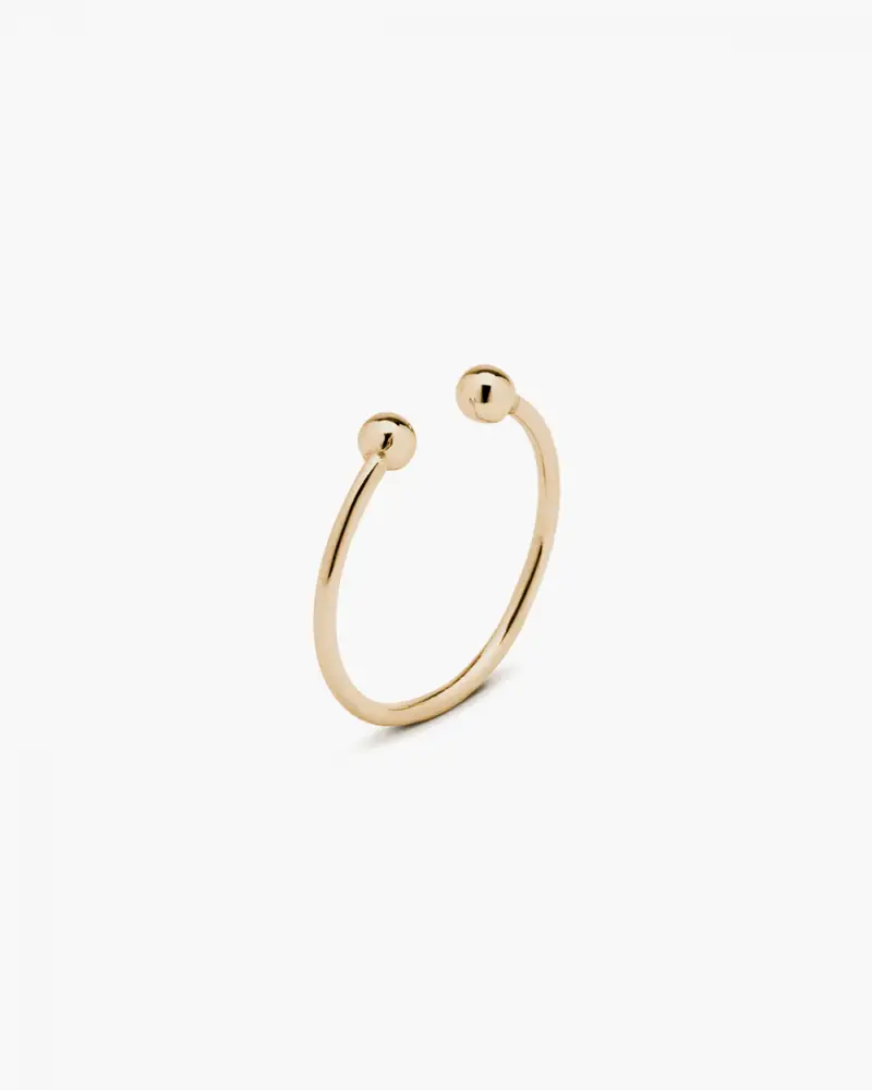 Anello Piercing Sfere Placcato Oro Lucido