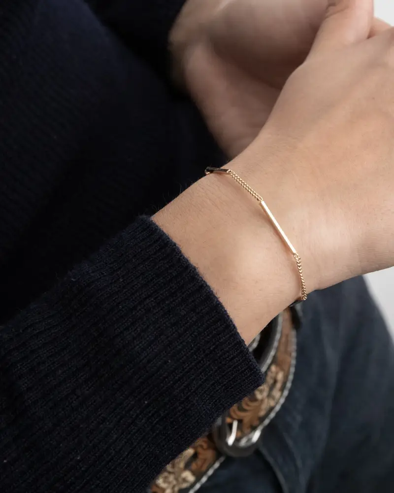 Bracciale Golden Bars Placcato Oro Lucido miniatura 2