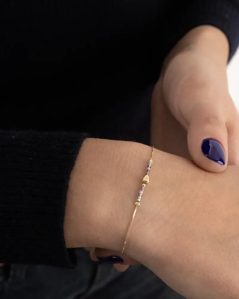 Bracciale Nuances Placcato Oro Con Pietre Multicolor Lucido miniatura 2