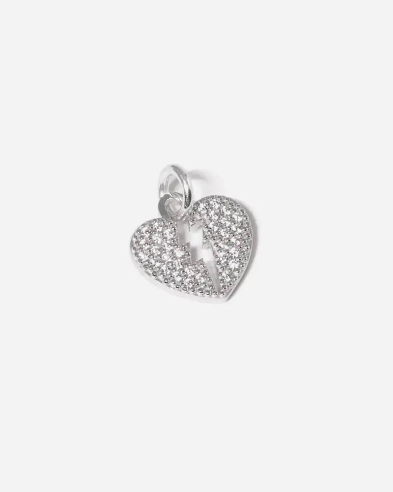 Ciondolo Cuore Saetta Shiny Hearthunder In Argento Con Brillanti Lucido