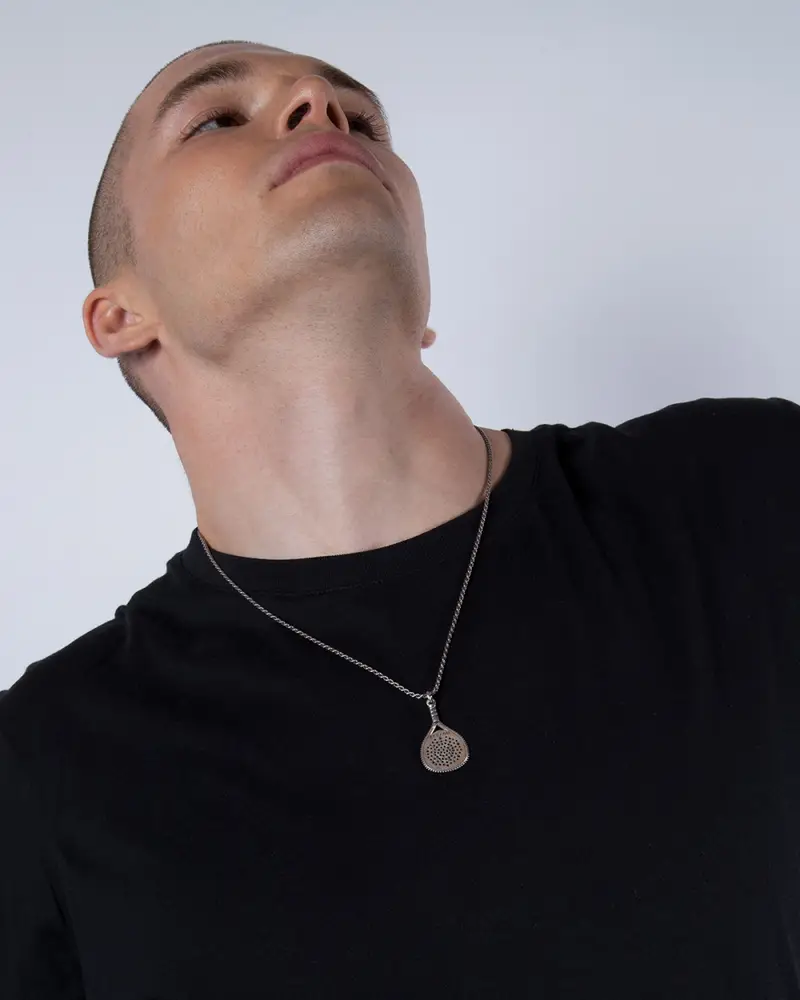 Ciondolo Silver Padel Brunito Lucido miniatura 2