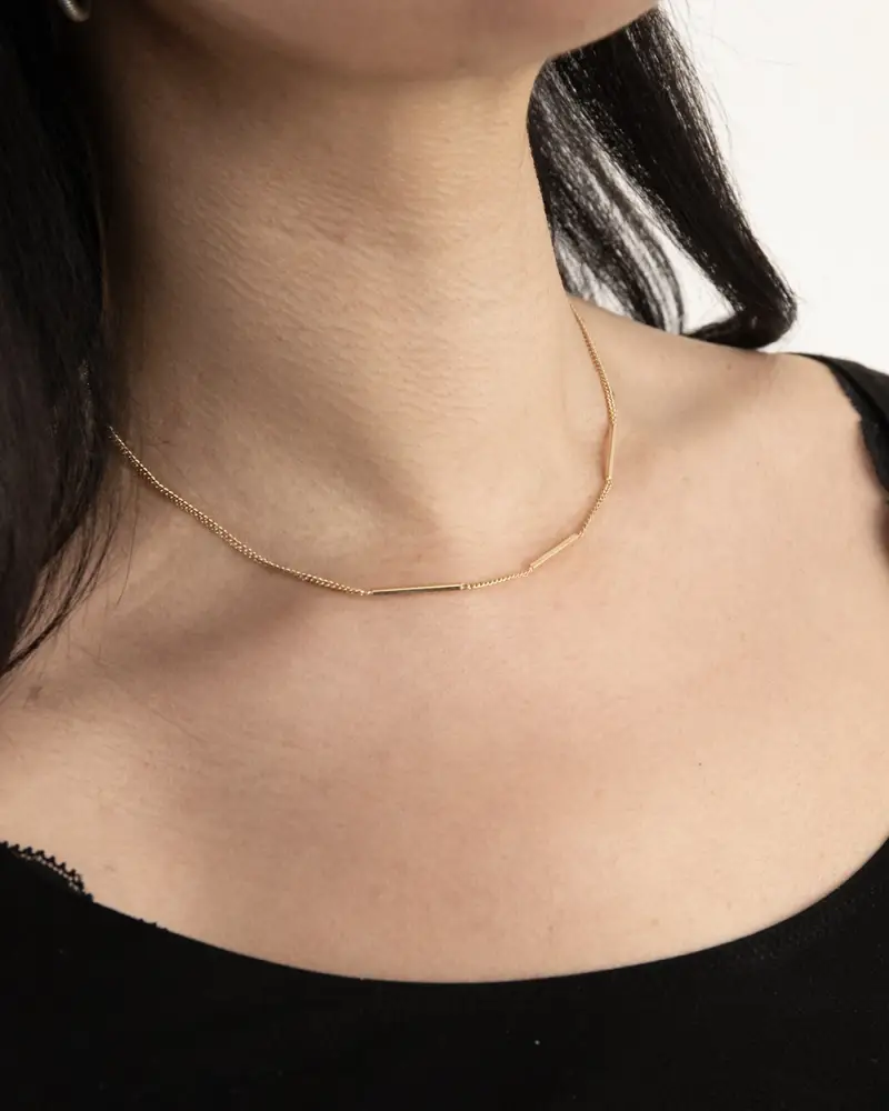 Collana Golden Bars Placcata Oro Lucido miniatura 2