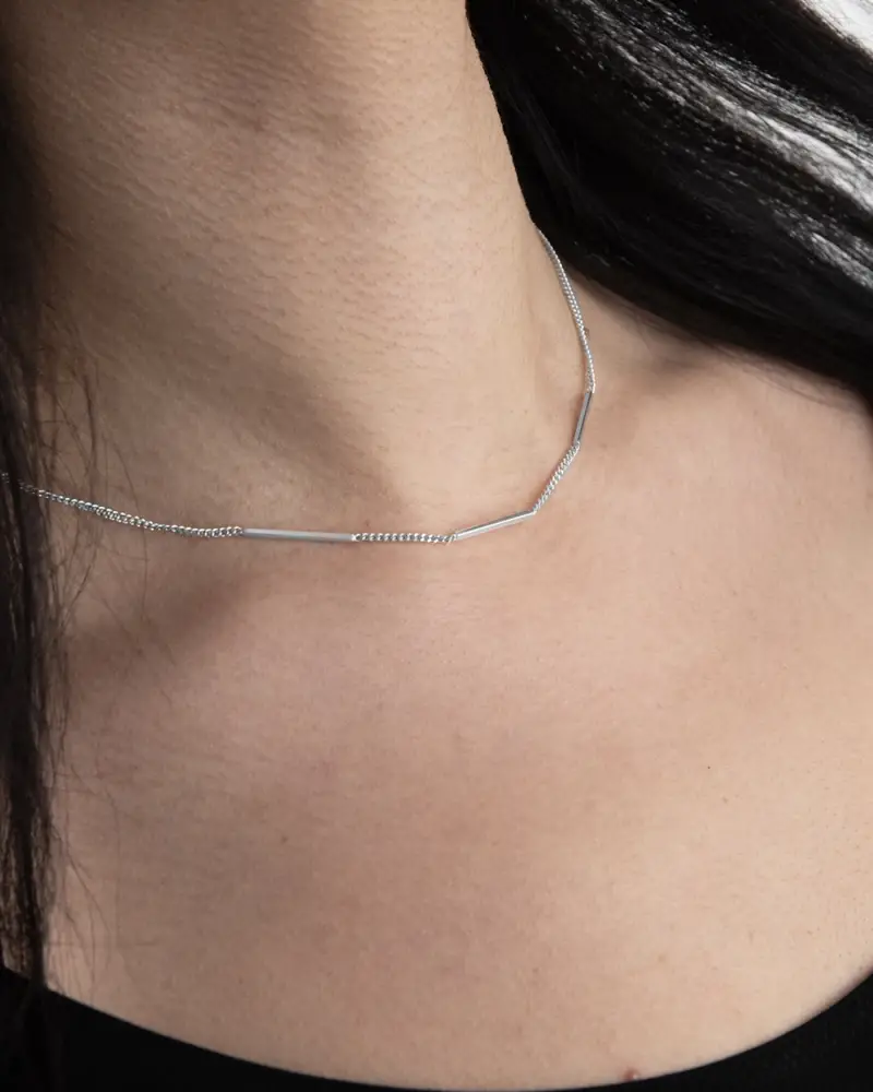 Collana Silver Bars In Argento Lucido miniatura 2