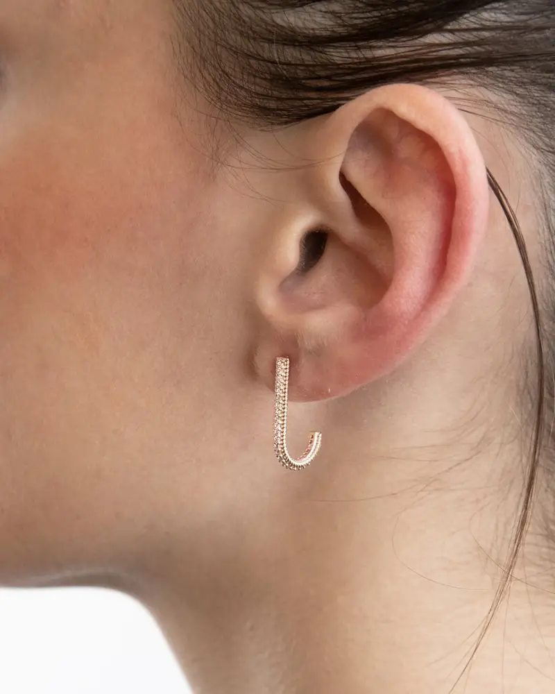 Orecchino Fancy Rose Hook Placcato Oro Rosa Lucido miniatura 2