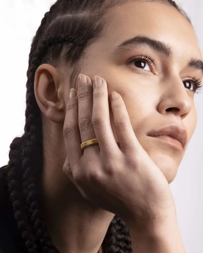 Anello Fede Motherboard Placcato Oro Lucido miniatura 2