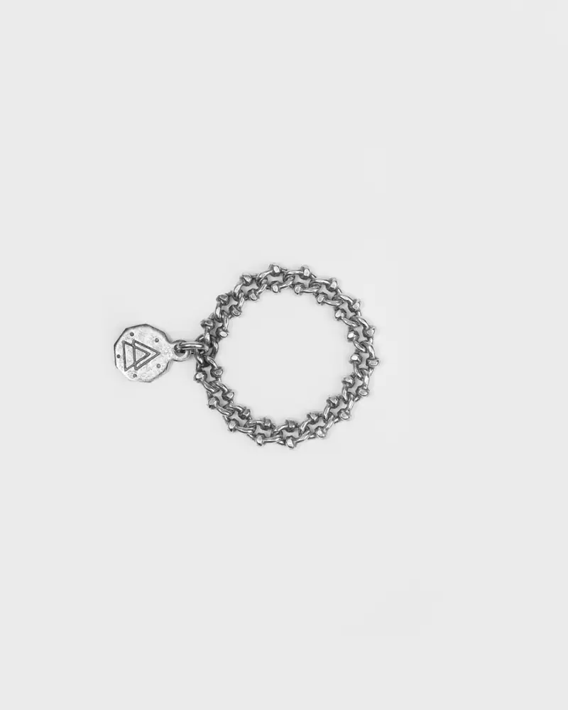 Anello Maglia Granchio In Argento Brunito Lucido miniatura 2