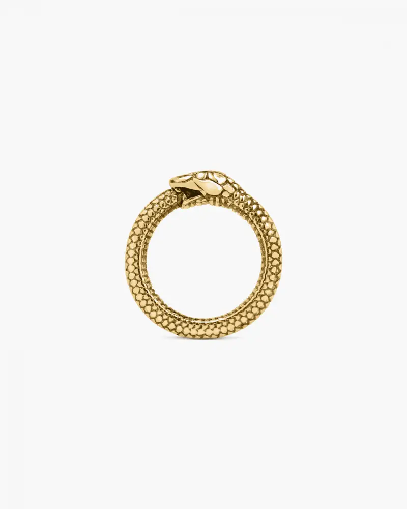 Anello Serpente Uroboro Placcato Oro Lucido