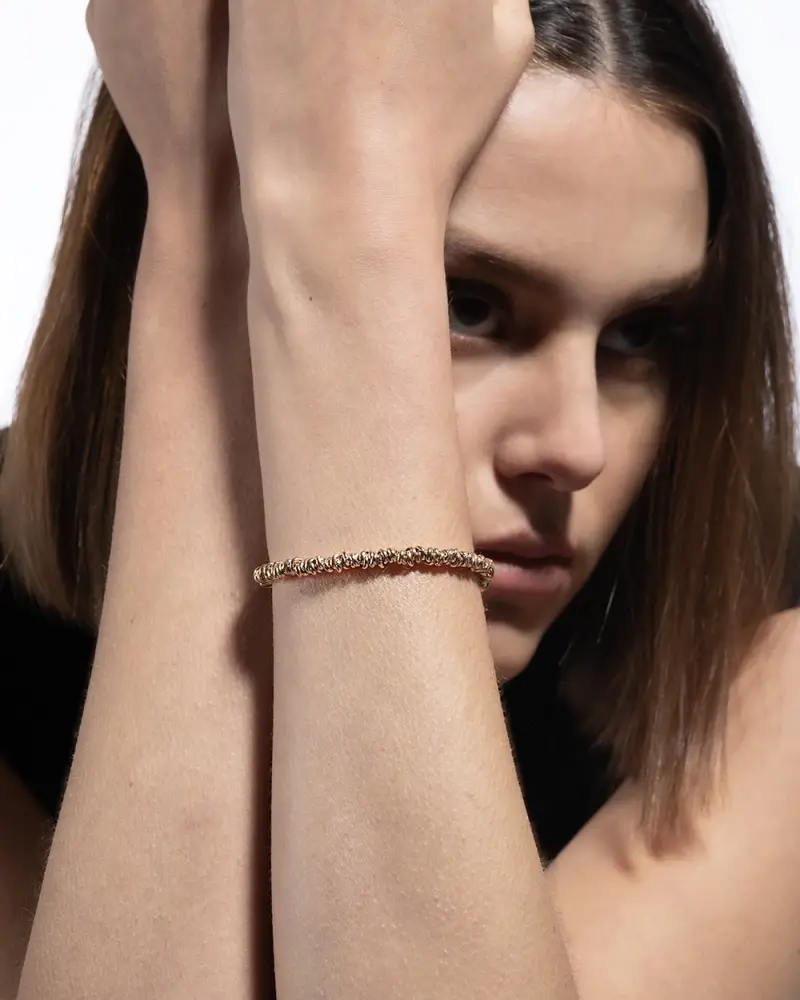 Bracciale Anellini Placcato Oro Rosa Lucido miniatura 2