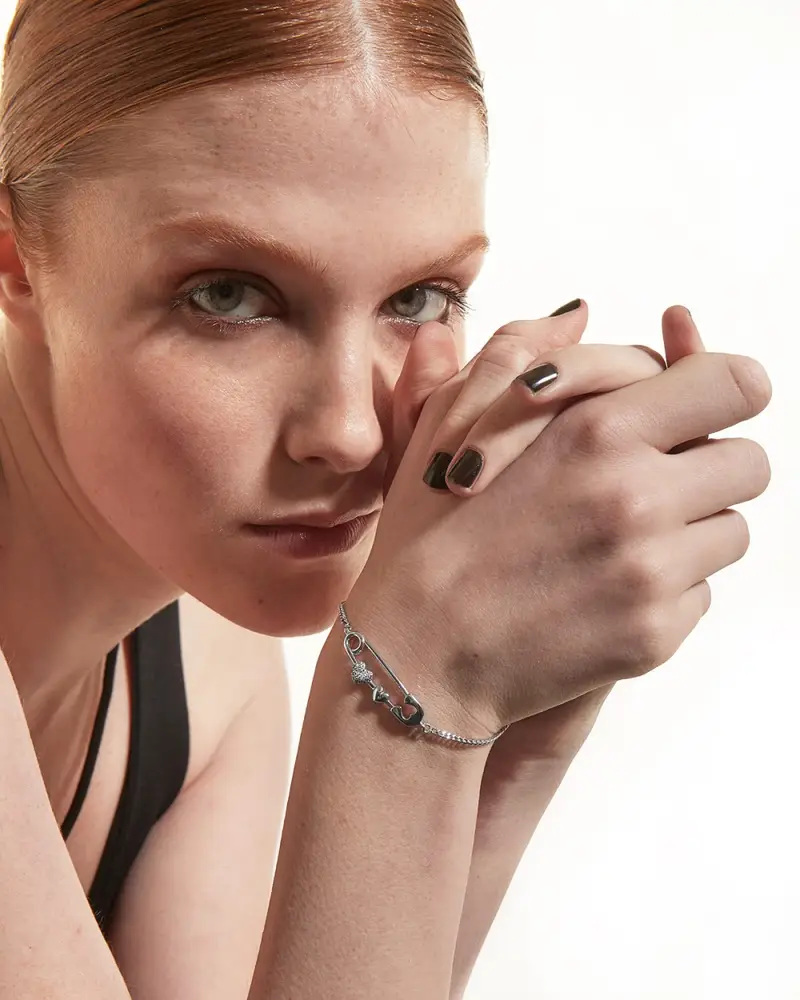 Bracciale Con Spilla E Cuori Pinned Date Lucido miniatura 2